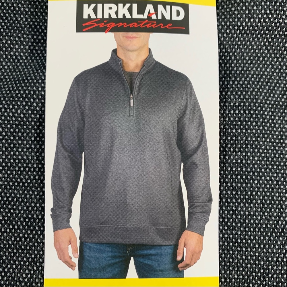 Kirkland Signature 1/4zip up Pullover Men's Size S/P gray NWT